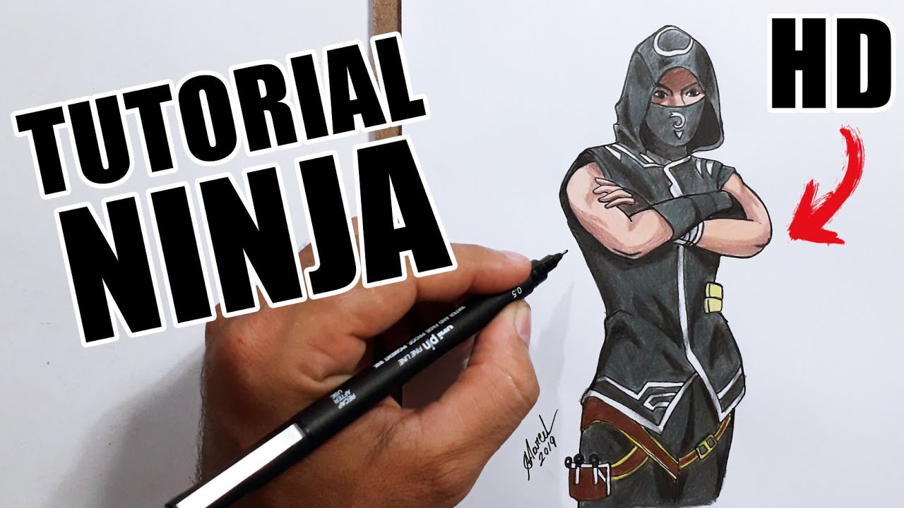 🟡 COMO DESENHAR UM NINJA FÁCIL PASSO A PASSO • Desenho e Pintura NINJA  simples!