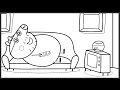 Peppa Pig Daddy Pig Watching TV Coloring Book Pages Video For Kids with Colored Markers