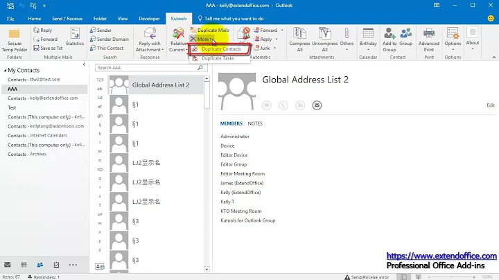 How to remove or delete duplicate contacts in Outlook