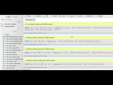 How To Manually Query (SQL), Bulk Update, Database & Change Old Site URLs To New Ones | PhpmyAdmin