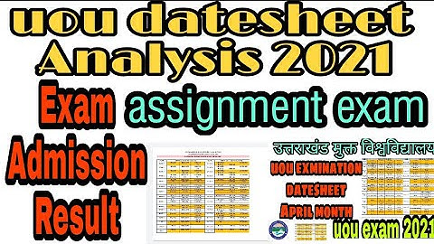 Uou examination datesheet 2021|Uttarakhand open University April month exmination 2021|uou exam 2021