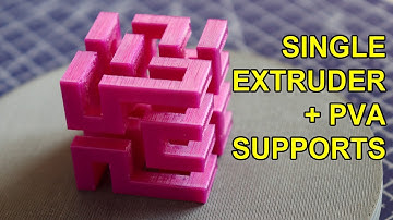 Hilbert cube 3D printed with PVA supports and single extruder