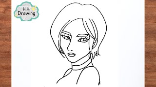 How To Draw Ada Wong From Resident Evil | Drawing Step by Step