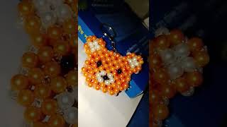 How to make beaded hello kitty keyring ❤️ #diy #handmadekeychain #handmade #keychain #craft