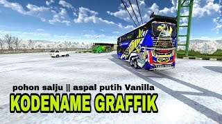 KODENAME GRAFFIK POHON SALJU || ASPAL PUTIH VANILLA v3.7.1 || BUS SIMULATOR INDONESIA screenshot 4