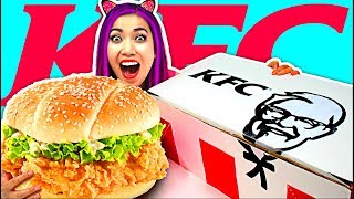 WOW! Giant KFC Chicken Sandwich Big Box! Yummy and Funny! (CC Available)