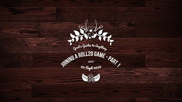 Roll20 - Starting play with D&D 5th Edition - Part 1