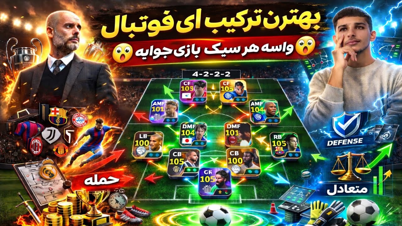 بهترین ترکیب ایفوتبال موبایل| واسه لانگ بال کانتر ، کوییک کانتر ، پوزیشن گیم 😱 | نبینی ضرر کردی 🔥