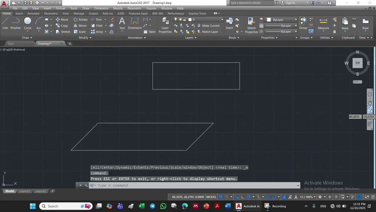 المحاضرة الاولى اساسيات اوتوكاد