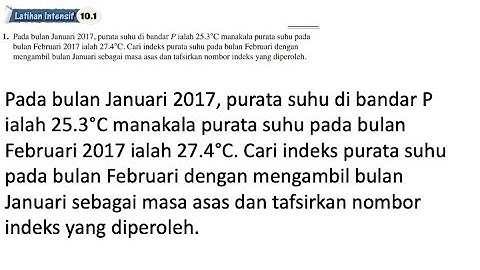Latihan Intensif 10.1 No 1 | Bab 10 Nombor Indeks | 10.1 Nombor Indeks | Add Maths Form 4