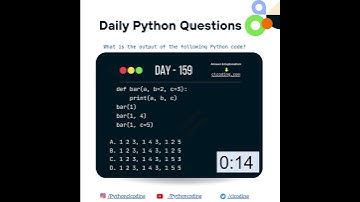 Python Coding challenge - Day 159 | What is the output of the following Python Code?  #codeing