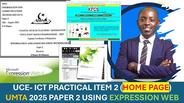UMTA UCE ICT Practical 2025  Item 2 Home Page Design Using Expression Web