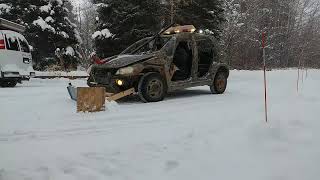 Home made snow plow. (2/2: winch)