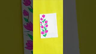 6 Easy Flowers Corner 🌺🍭School Project Front Page Design #shorts #schoolproject #borderart #ytshorts