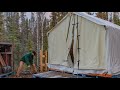 Car Jack Tent, Solo Winter Camp Prep in Rain, Hail, Snow, and Northern Lights