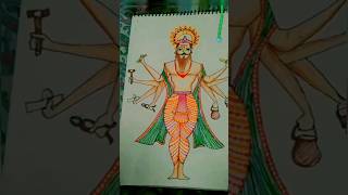 easily drawing image of Vishwakarma bhagwan step by step with pencil ✏️✏️