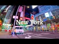 4K NYC Night Run Times Square Lights Late Crowd Energy Running Through New York City 4K NYC Night Run Times Square Lights Late Crowd Energy Running Through New York City