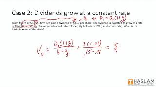 Dividend Discount Model: Special Cases