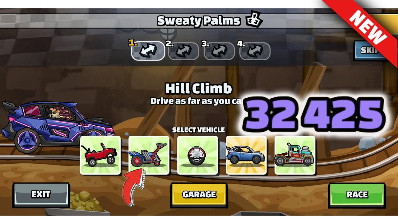 Download Hill Climb Racing 2 - 32425 Points in SWEATY PALMS New Team Event