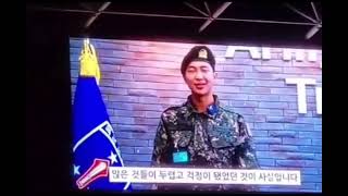 [ENG SUB] Namjoon speech at his graduation ceremony from Nonsan Training Center with the rank Honour