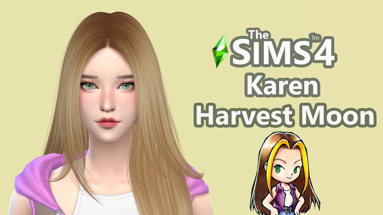 the sim 4 ตัวละคร  New 2022  สร้างตัวละคร harvest moon ลูกสาวร้านขายของ ในเกม The sims 4 (Speed Build and CC List)