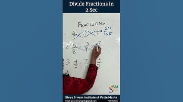 Divide Fractions in 2 sec | Shortcut Method | Mental Maths | Shree Shyam Inst of Vedic Maths | SSIVM