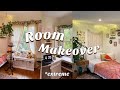 EXTREME ROOM MAKEOVER - aesthetic, pinterest inspired, boho