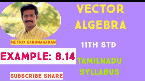 11th Std Maths Example 8.14 If | a+b|= |a-b| prove that a and b are perpendicular