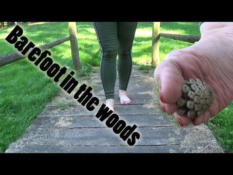 Barefoot in the woods