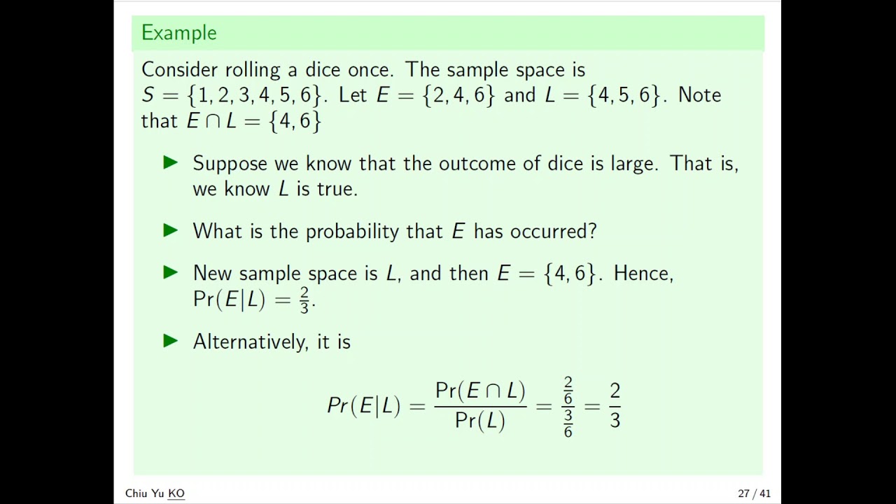 Probability -- conditional probability - YouTube