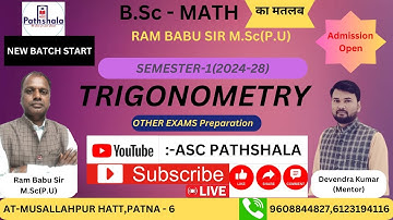 PART-1(SEM-1)TRIGONOMETRY WITH RAM BABU SIR M.SC(P.U)