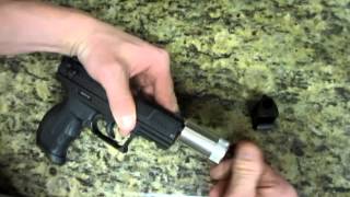 1/2-28 Thread Adapter for Walther P22 with extended barrel.