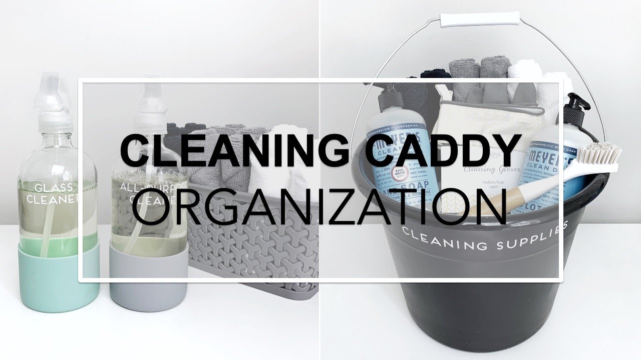 ORGANIZED BATHROOM CLEANING CADDY: frequently used bathroom cleaning  supplies 