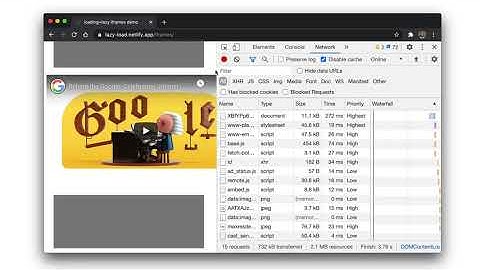 Google Chrome - iFrame lay loading demo