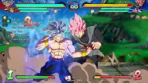 DBFZ v1.23 UI Goku corner TOD off 2M (0.5 bar start, UI Goku / Bardock / Trunks)