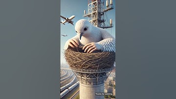 Pigeon takes over tover with adorable Nest 😭 #ai #pigeon #shorts hu