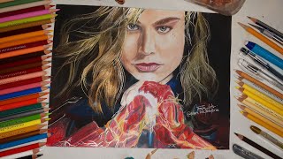 Captain Marvel (Carol Danvers)-Drawing Timelapse| Counting Arts