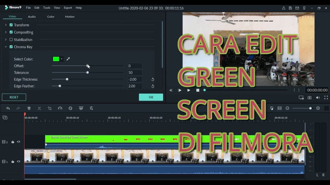 Cara Green Screen Filmora