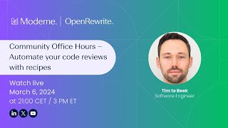 Community Office Hours | Automate your code reviews with recipes