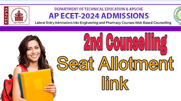 Ap ecet 2nd counselling seat allotment released | Direct link | ap ecet 2024