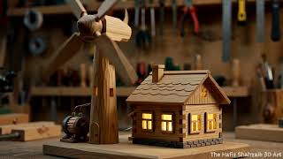 🌬️⚡ How to Make a Wind Energy Generator | DIY Wind Turbine 3D Model Step by Step