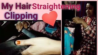 My Hair Straightening By My Sweet Boudi ....Hair Straightening Vlog....