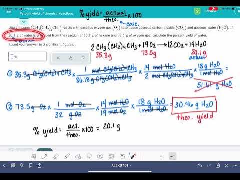 ALEKS: Percent yield of chemical reactions - YouTube