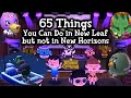 65 Things You Can Do in New Leaf but not in New Horizons (Animal Crossing)