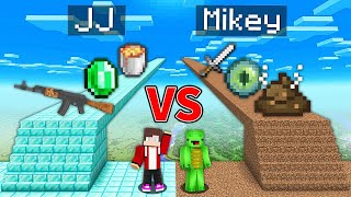 JJ VS Mikey POOR Dirt Bridge VS RICH Diamond Bridge Challenge - in Minecraft (Maizen)