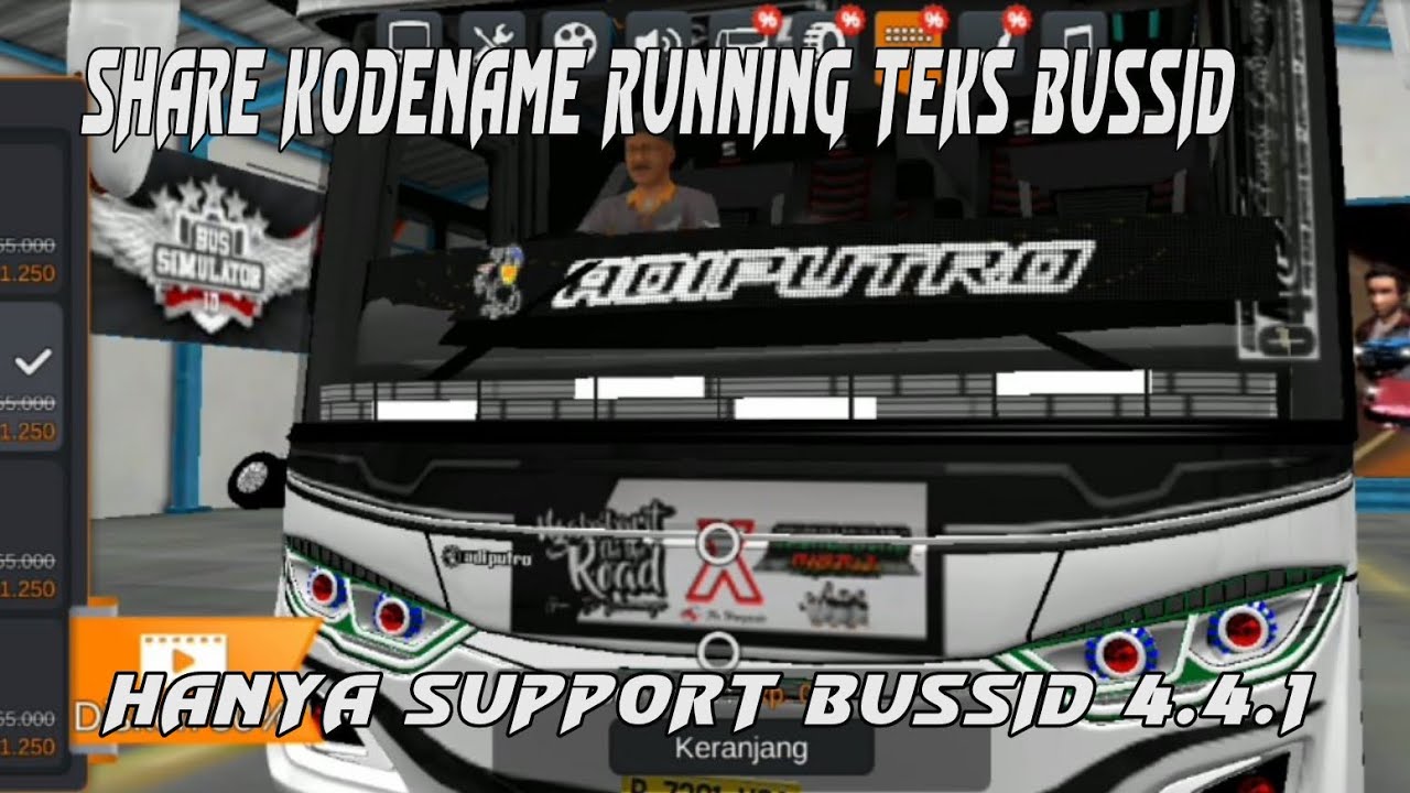 SHARE ‼️😱 KODENAME STROBO RUNNING TEKS BUSSID V1 ‼️ SUPPORT BUSSID V4.4.1 ‼️