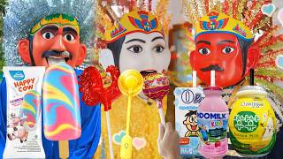 FUNNY! ONDEL-ONDEL EATS HAPPY COW RAINBOW ICE CREAM, IT TASTES SWEET, ONDEL-ONDEL SINGS