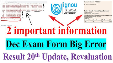 Dec 2020 Exam Form Big Error | Problem & Solution | June 2020 Result 20th Update,Revaluation Result
