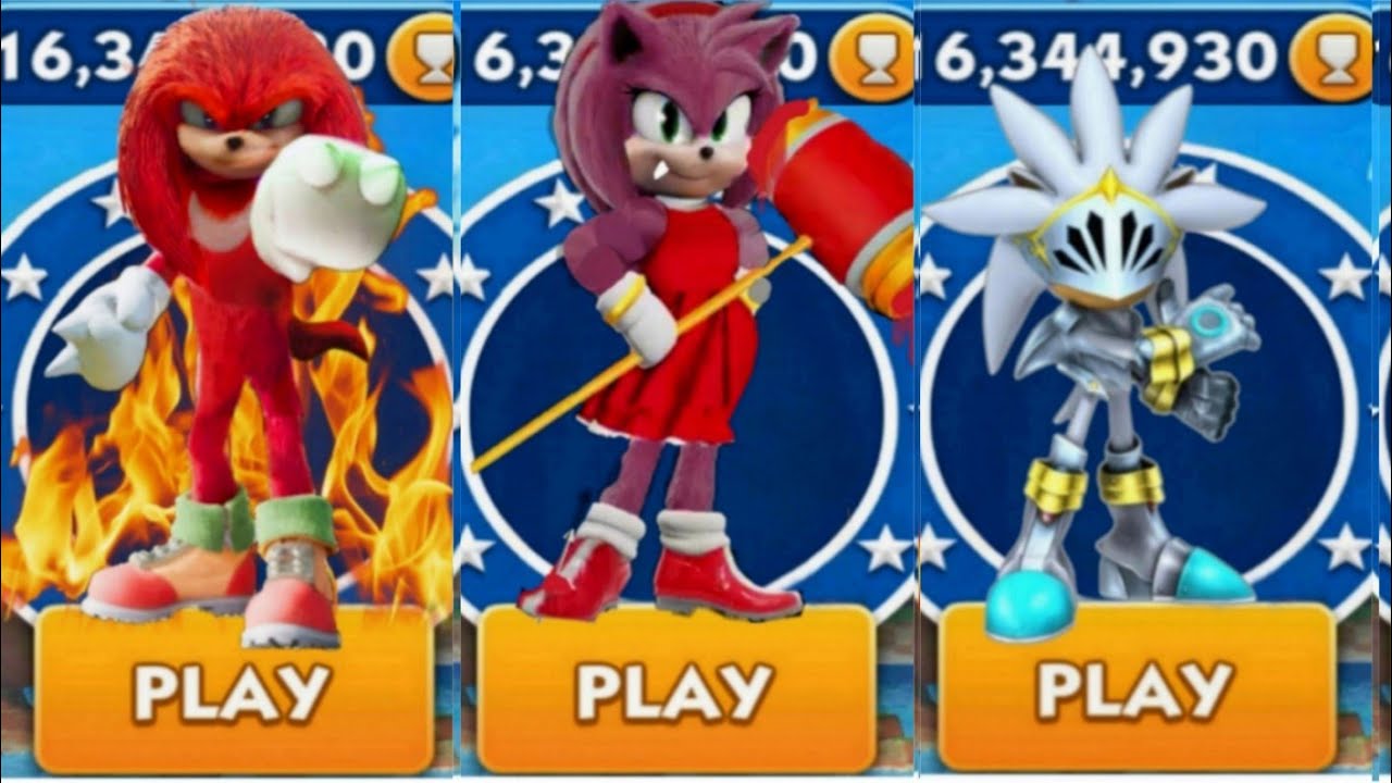 Sonic Dash - Sir Knuckles VS Hunter Amy VS Sir Silver Sonic _ Movie ...