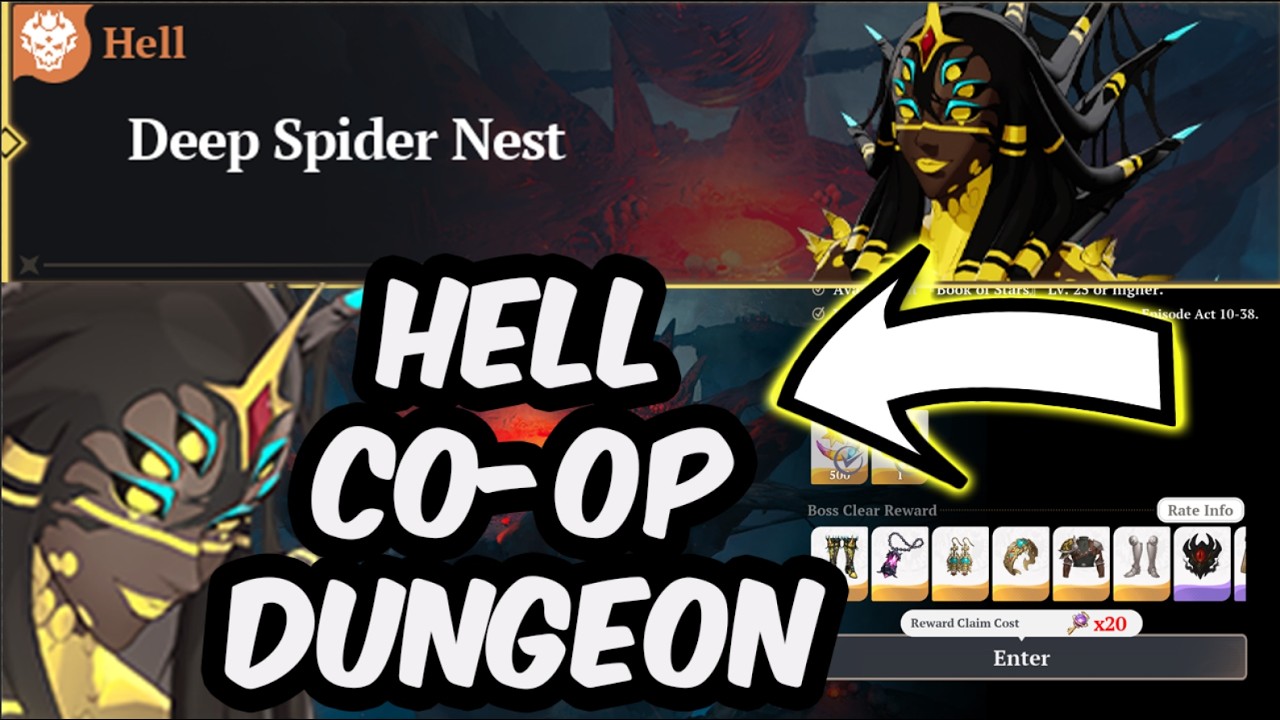Hell Deep Spider Nest Co-Op Dungeon Gameplay - Meliodas & Diane